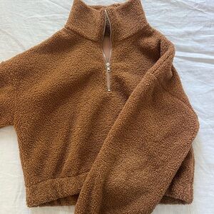 Cozy Brown Fleece Pullover